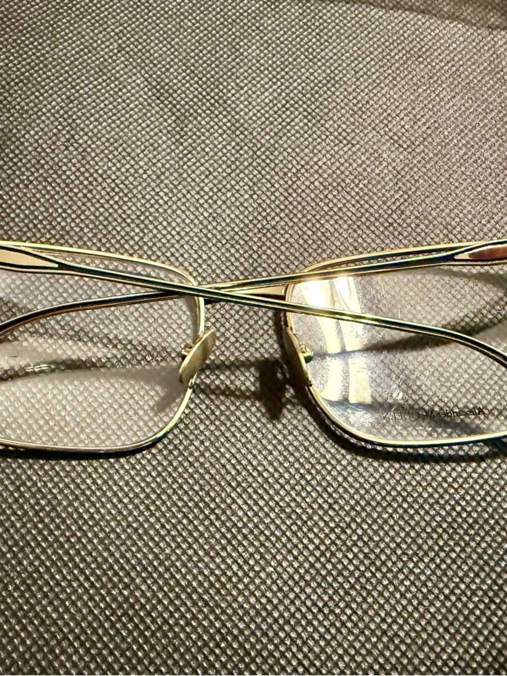 Alexander McQueen Black Metal Frame Glasses